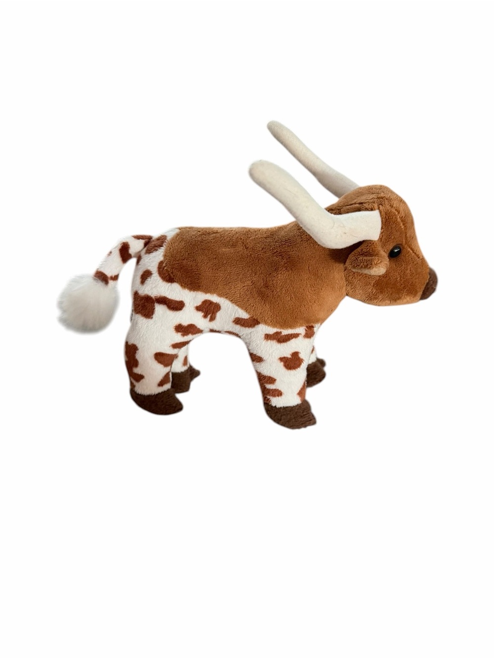 Plush Brown & White Longhorn Stuffed Animal